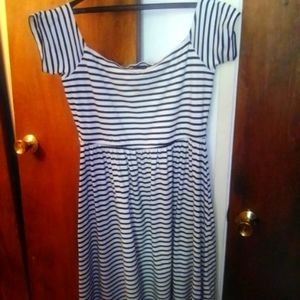 Black and white striped dress